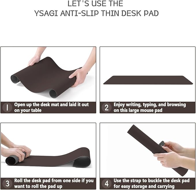 YSAGi Non-Slip Leather Desk Pad L Size, Waterproof Laptop Computer Desk - Image 6