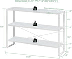 HCHQHS Bookshelf, 3-Tier Industrial Bookcase, Freestanding Horizontal - Image 3