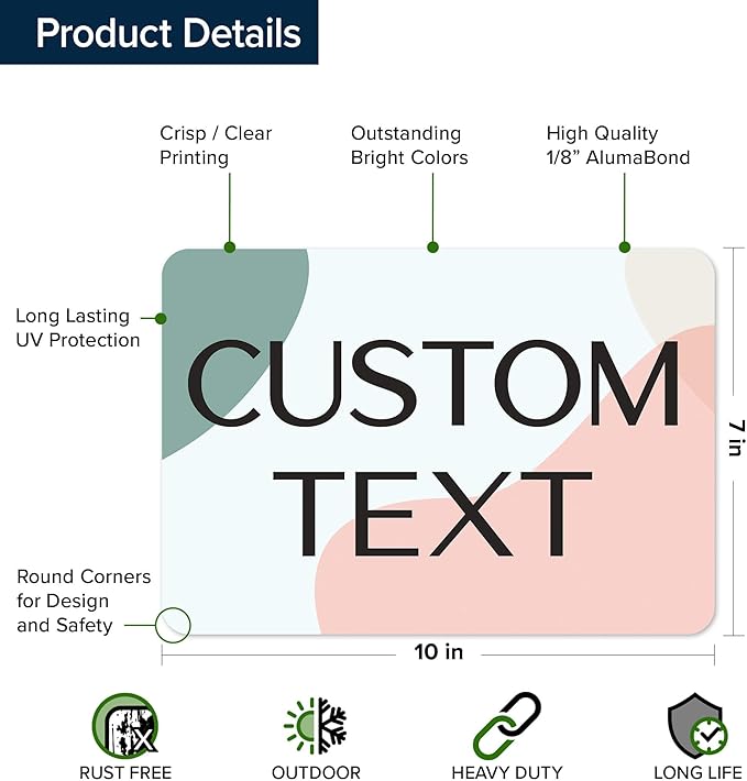 Custom Sign, Custom Street Sign, 11 Font Colors, 13 Font Styles, 4 Hole Options - Image 6