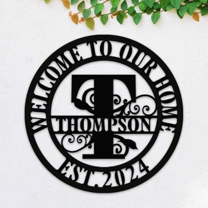 Custom Metal Signs | Personalized Monogram Name Sign | Outdoor Wall Art by AVAGift