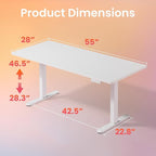 HUANUO 55 x 28 inch Electric Standing Desk Adjustable Height, 4 Memory Height - Image 3