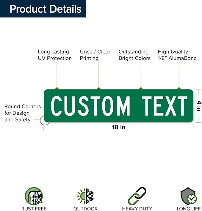 Custom Street Sign, Road and Address Sign, 8 Colors, Reflective Option - Image 6