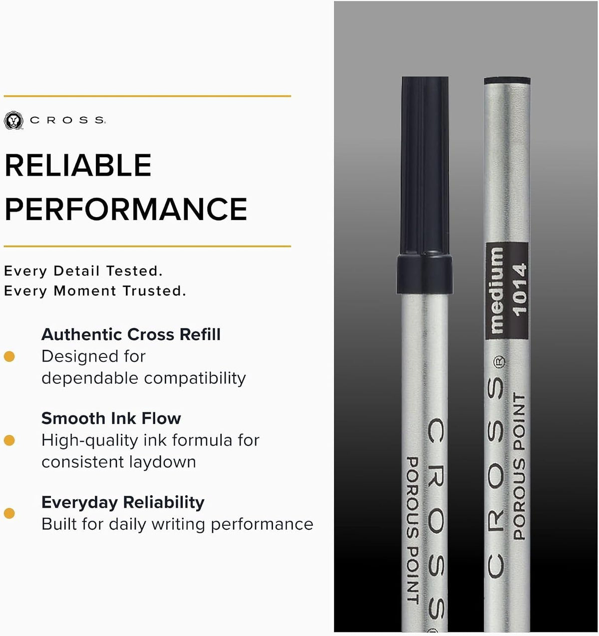 Cross Selectip Rollerball Pen Refill (Black, 3/Pack Felt-tip Porous Refill)
