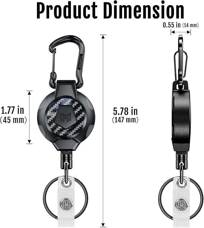 MNGARISTA Upgraded Version Retractable Keychain, 10 OZ Retraction, 31.5" - Image 5