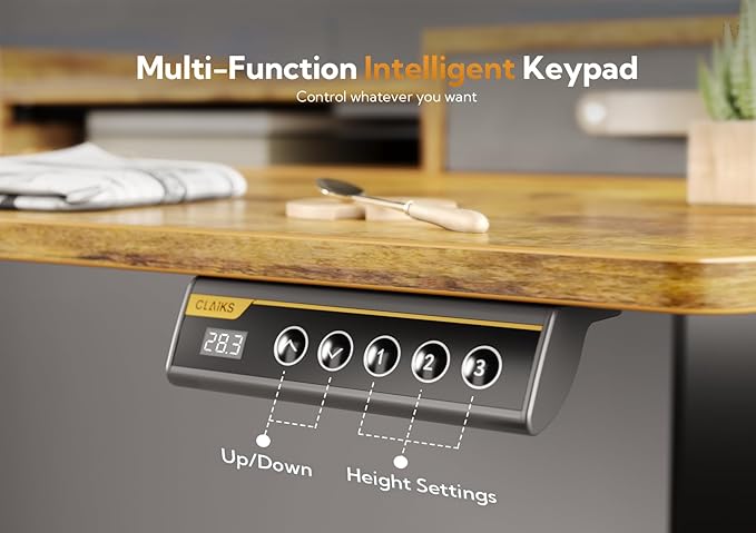 Claiks Standing Desk with Drawers, Stand Up Electric Standing Desk Adjustable - Image 8