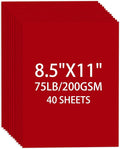 Cardstock 8.5 X 11, 40 Sheets Christmas Red Card Stock, 75lb/ 200gsm Copy Paper by Ciphyfee