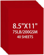 Cardstock 8.5 X 11, 40 Sheets Christmas Red Card Stock, 75lb/ 200gsm Copy Paper by Ciphyfee
