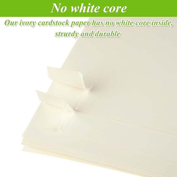 QTLCOHD 200 Sheets Cream Cardstock 8.5 x 11 Off White Cardstock 110lb Ivory - Image 5
