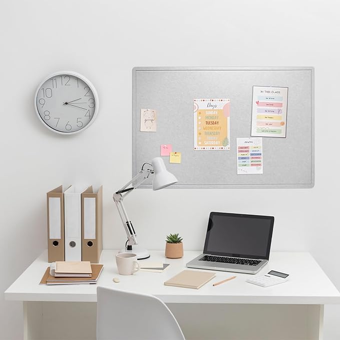 Bulletin Board, 36 x 24 Inches Felt Pin Board, Cork Alternative - Image 7