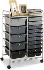 HAPPYGRILL 15-Drawer Rolling Cart, Storage Carts by HAPPYGRILL