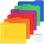 Dunwell Plastic Colored File Folders, 1/3 Tab Filing Folders by Dunwell