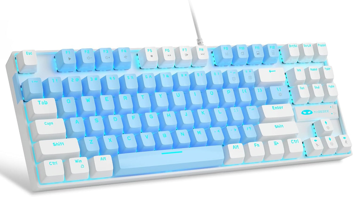 MageGee 75% Mechanical Gaming Keyboard, Blue Switch, LED Blue Backlit, 87 Key...