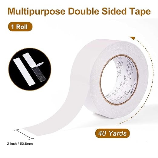 GUOKOFF Double Sided Tape 2 Inch x 40 Yards, Strong Adhesive Double Sided - Image 2