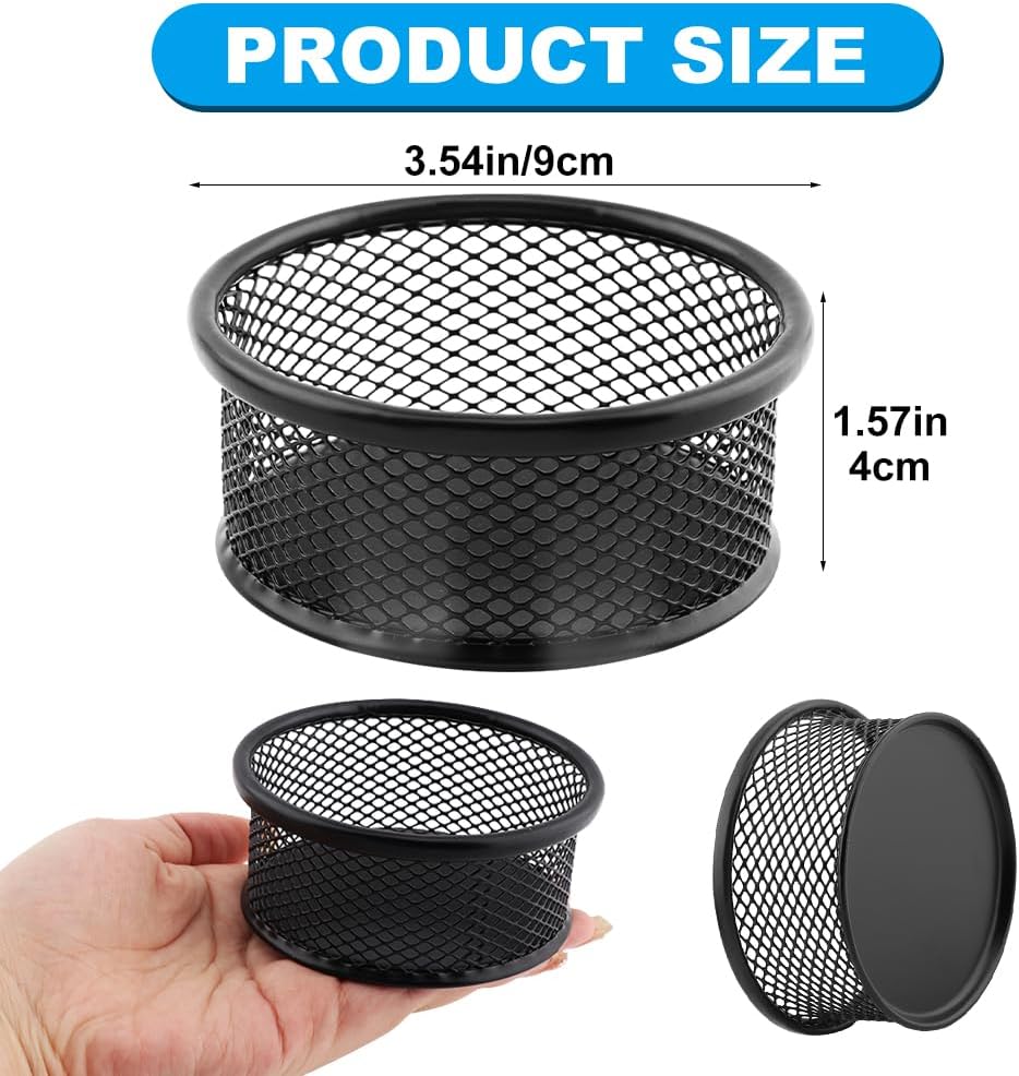 LOQJSS 2PCS Mesh Paper Clip Holder for Desk, Stackable Paper Clip Organizer | Mesh Paperclip Dispenser Organizer with Non-Slip EVA Pad,Paperclip Holder for Office School Binder Box