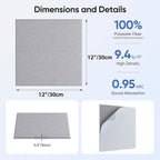 UNECHO 12 Pack 12" X 12" X 0.4" Acoustic Panels - Image 3