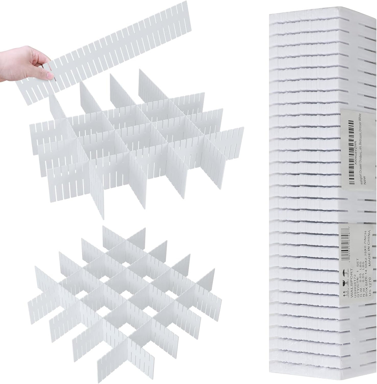 ALBAD Plastic Drawer Dividers Adjustable Drawer Organizer Dividers Separator ...