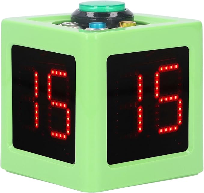 Green Rechargeable Cube Timer 1.4 Inch 4 Sided LED Digital Countdown Clock - Image 8