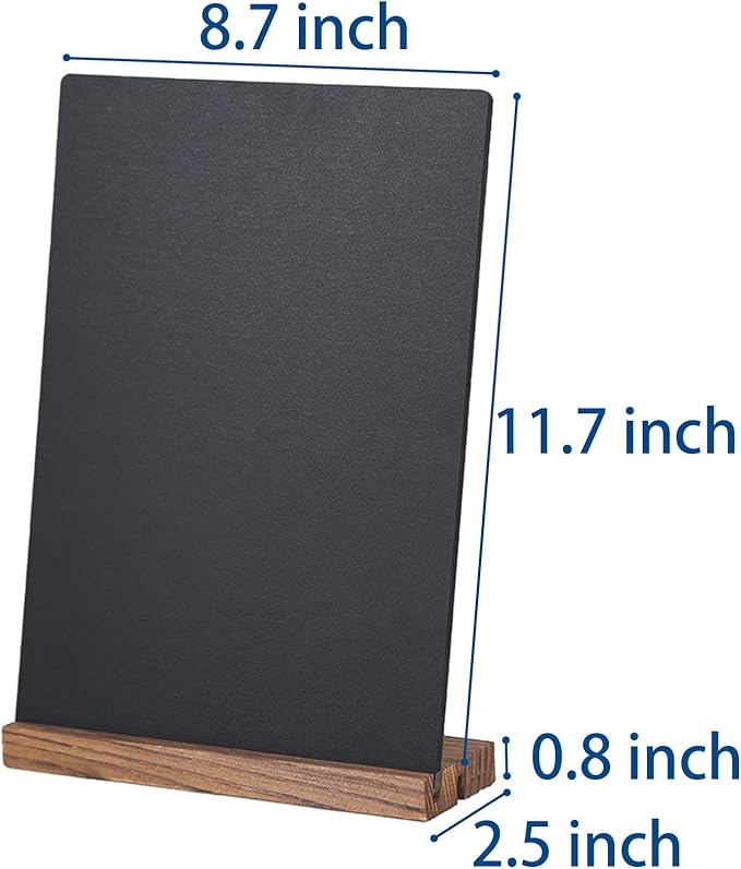 JDEA Desk Chalkboard Wood Sign Double-Sided Chalkboard - Image 4