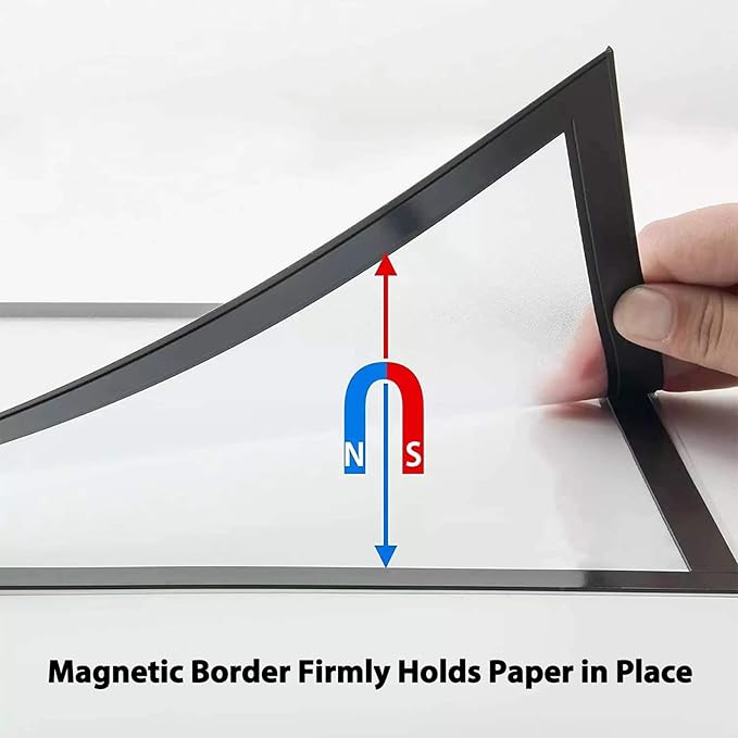 JIUYE 8.5x11 Magnetic Sign Holder, Self-Adhesive Magnetic Frames, Wall Mount - Image 3