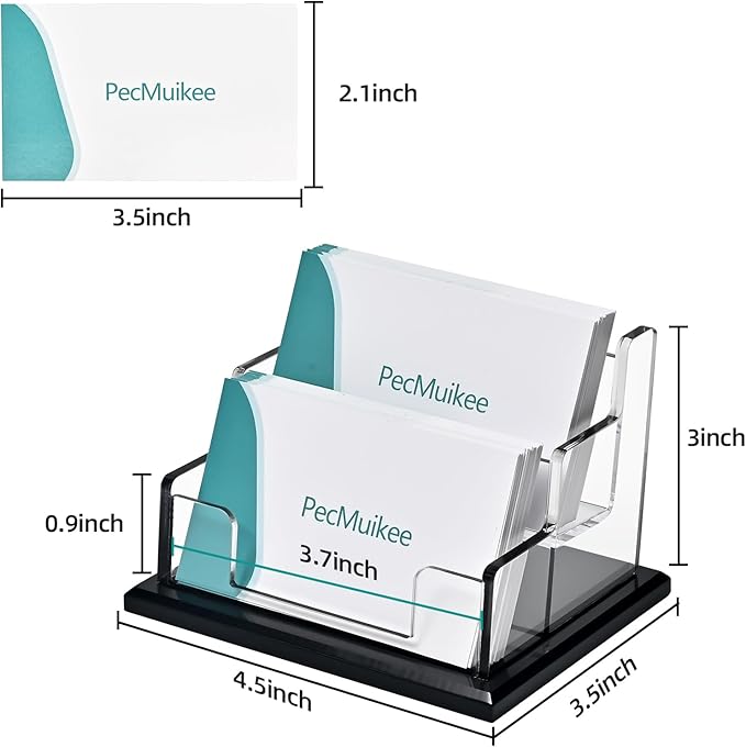 PecMuikee Business Card Holder for Desk，Acrylic Business Card Display Stand - Image 2