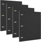 INFUN 1 Inch Telescoping 3 Ring Binder- 4 PCS-Black, Portable Plastic Binder by INFUN
