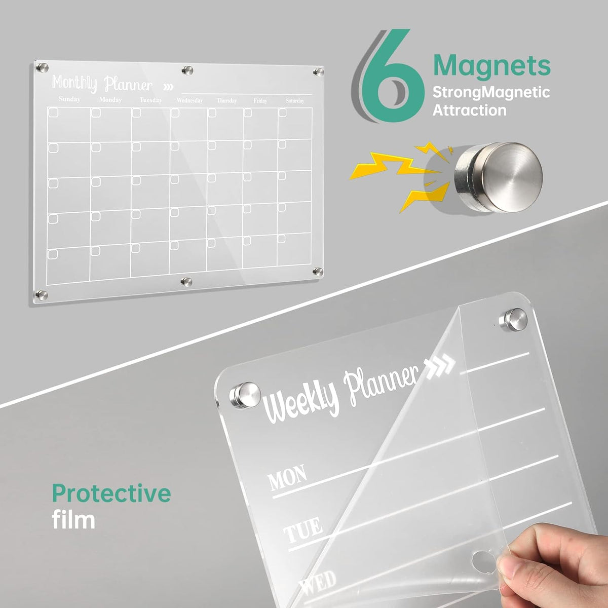 Magnetic Acrylic Fridge Calendar Dry Erase Planner