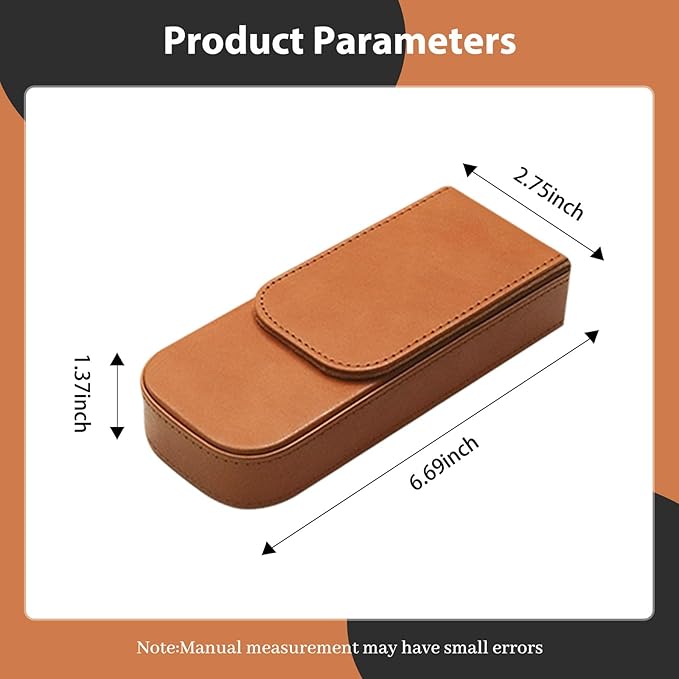 MIVLXLX Leather Triple Pen Case Pencil Pouch Holder - Image 2
