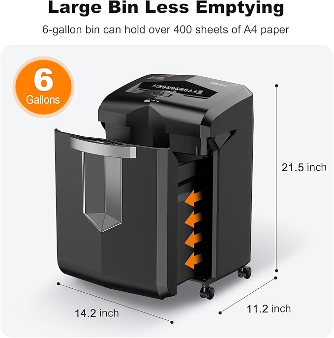 Bonsaii 16-Sheet Micro-Cut Paper Shredder 60-Minute Heavy Duty Office Use - Image 6