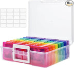 Haundry Photo Storage Box with 16 Inner 4" x 6" Photo Case, Portable Storage by Haundry