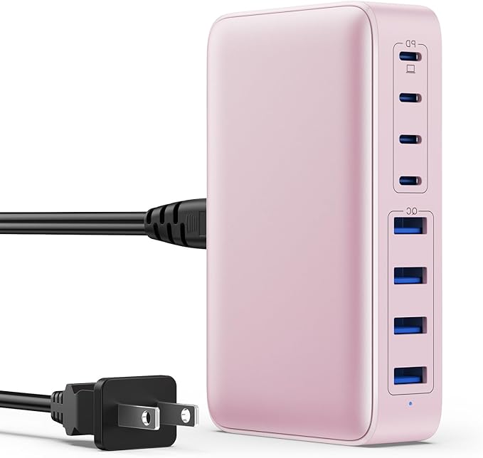 USB C Charger 200W USB C Charger Block, Upgraded GaN III 8-Port Fast Charging by GKUTW