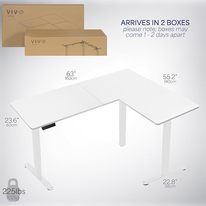 VIVO Electric Corner 63 x 55 inch L-Shaped Standing Desk, Memory Height - Image 6