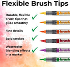 karin brushmarker pro 63pc mega box brush tip showing dimensions