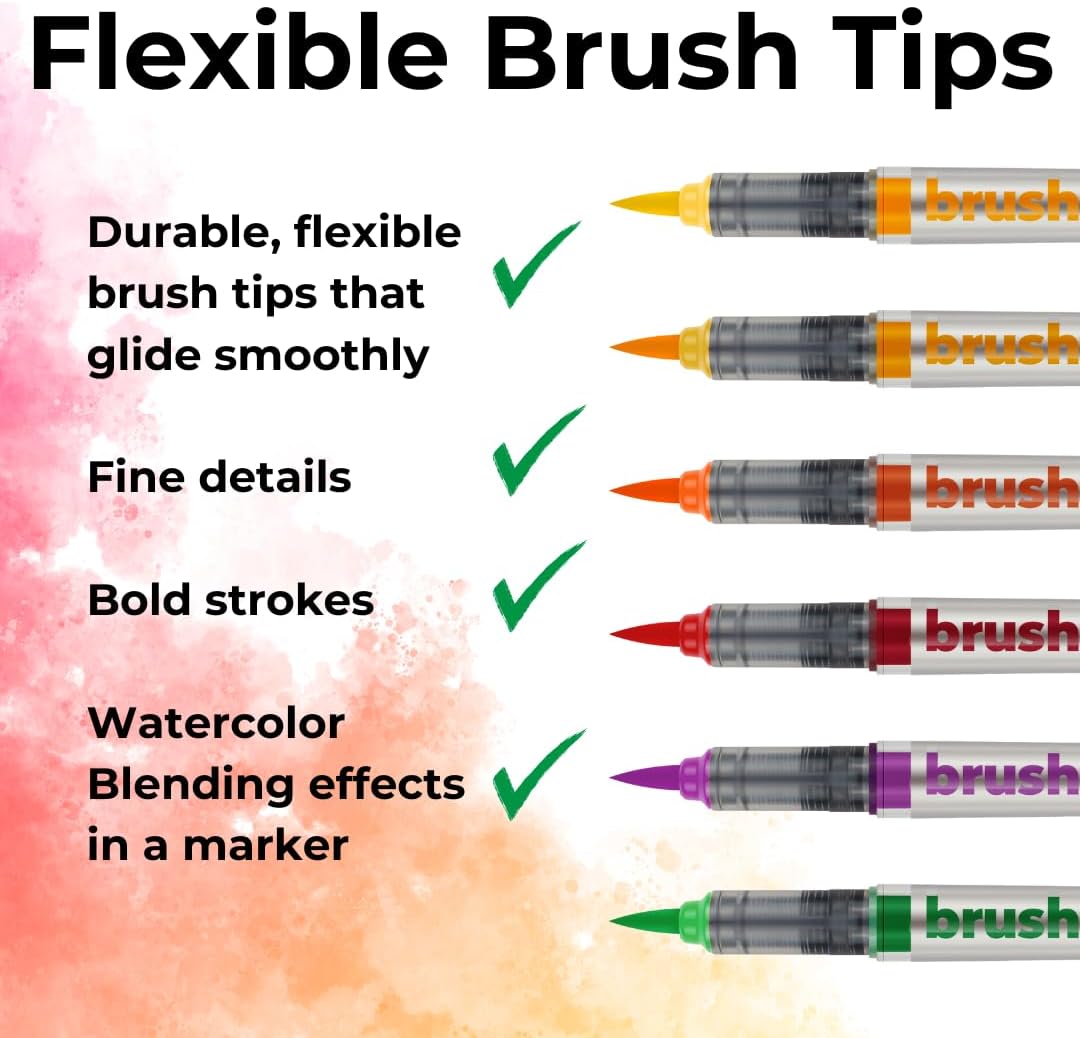 karin brushmarker pro 63pc mega box brush tip showing dimensions