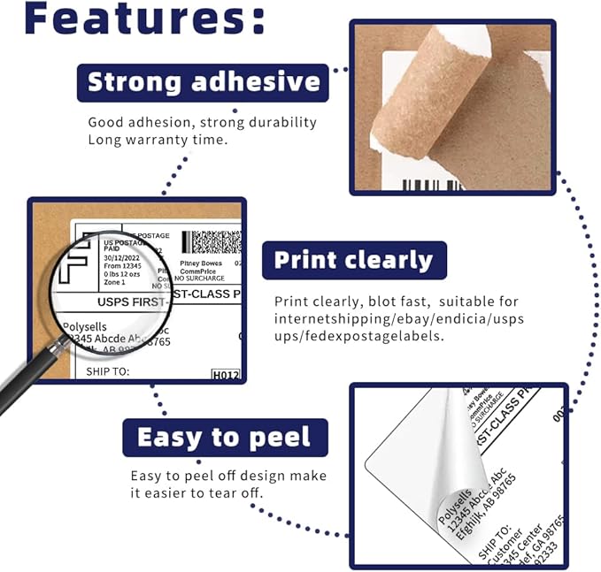 POLYSELLS Shipping Labels with Self Adhesive - Image 3