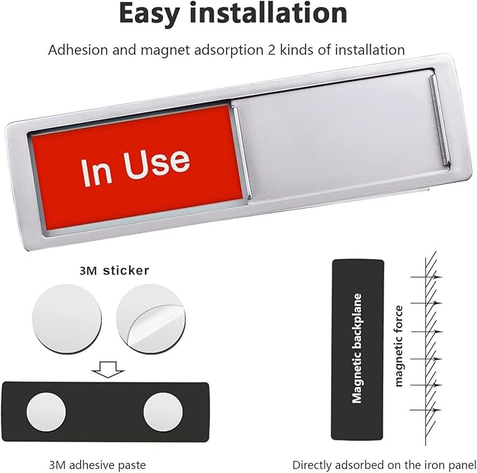 In Use or Available Sign, Magnetic Privacy Occupied Vacant Door indicator - Image 3
