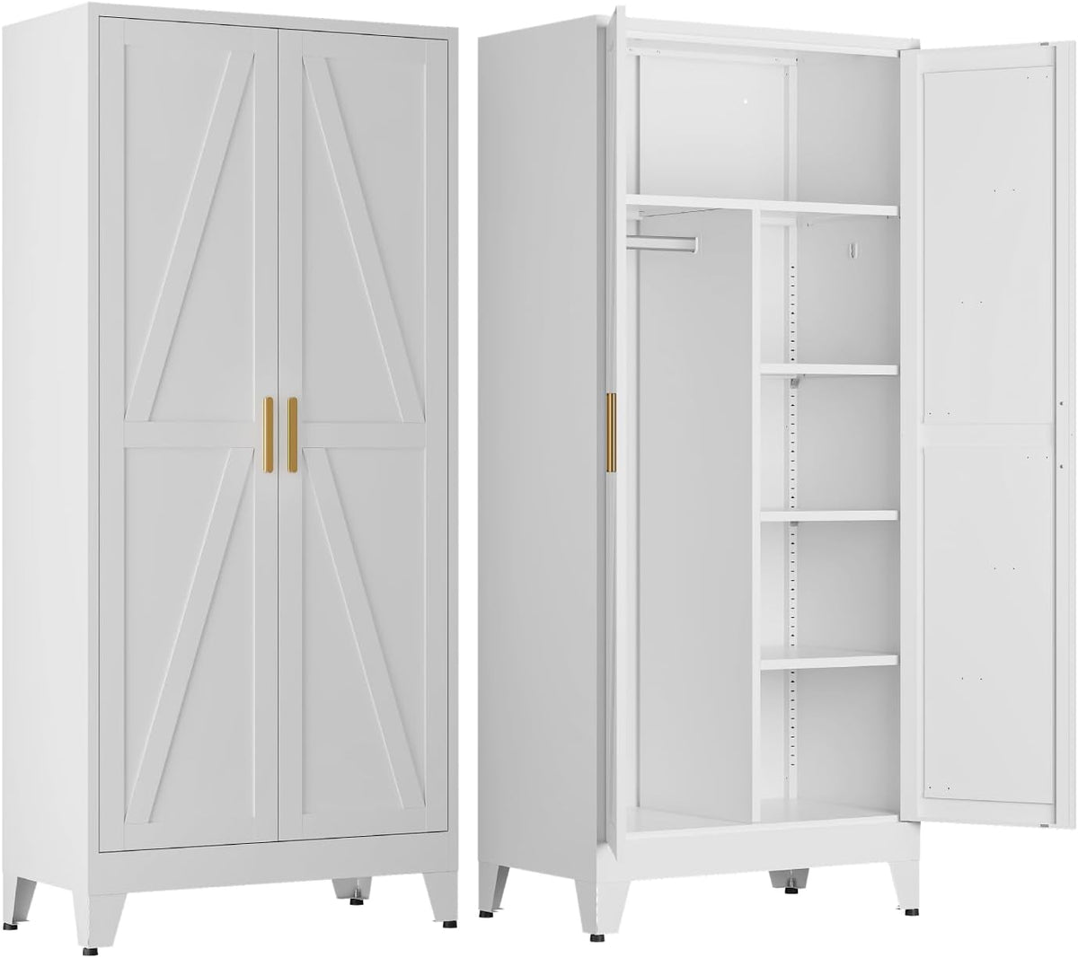cofar metal wardrobe closet, bedroom armoire with adjustable, main product view
