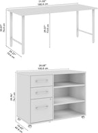 Bush Business Furniture Hustle 72W x 30D Computer Desk and Storage Cabinet - Image 3