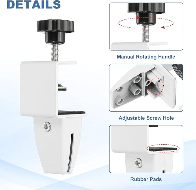 PATIKIL 2 Pcs 1/8" to 1/2" Adjustable Desk Divider Partition Clips, Aluminum - Image 4