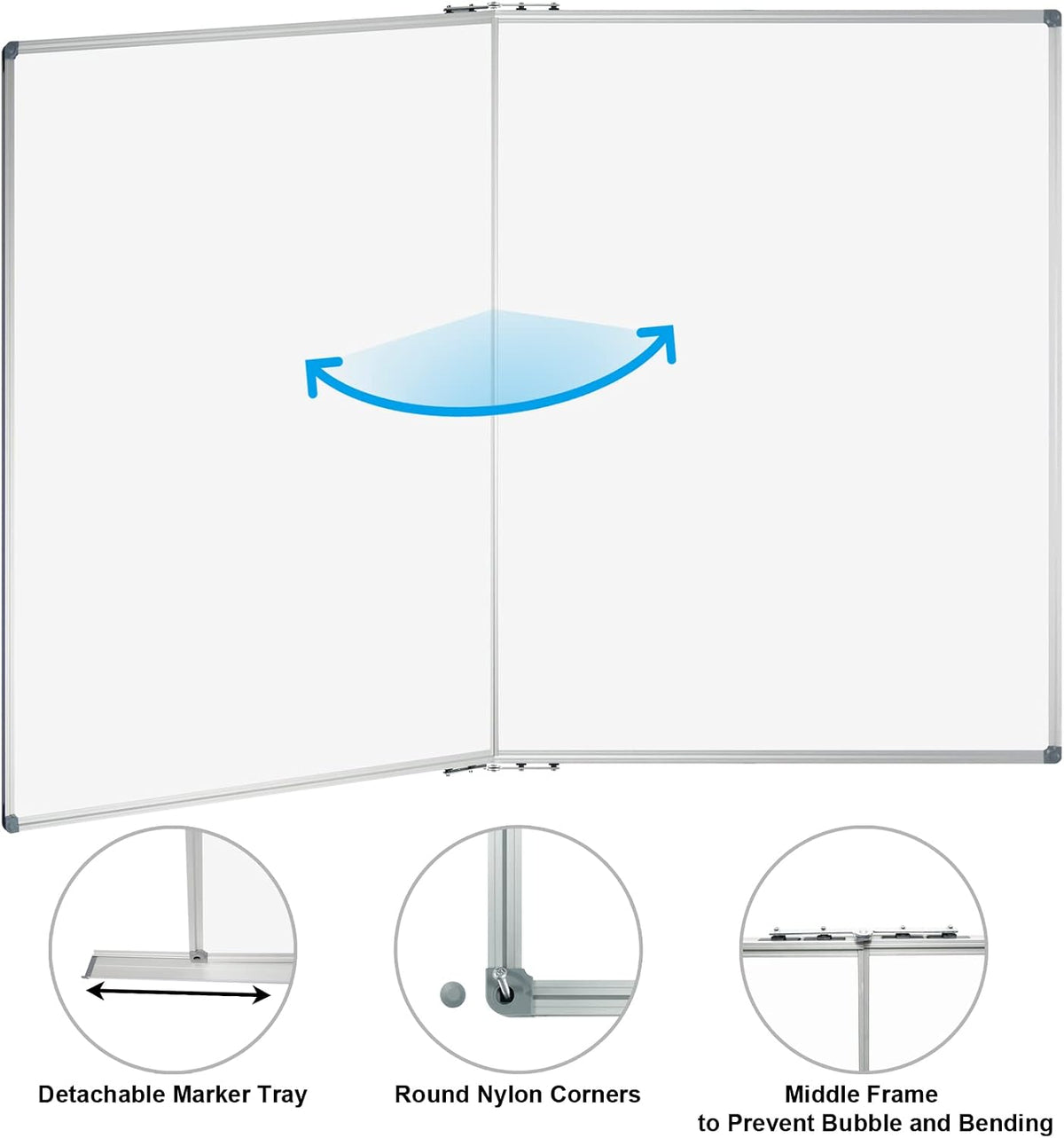 Lockways Magnetic Dry Erase Board 48" x 36", Foldable Whiteboard