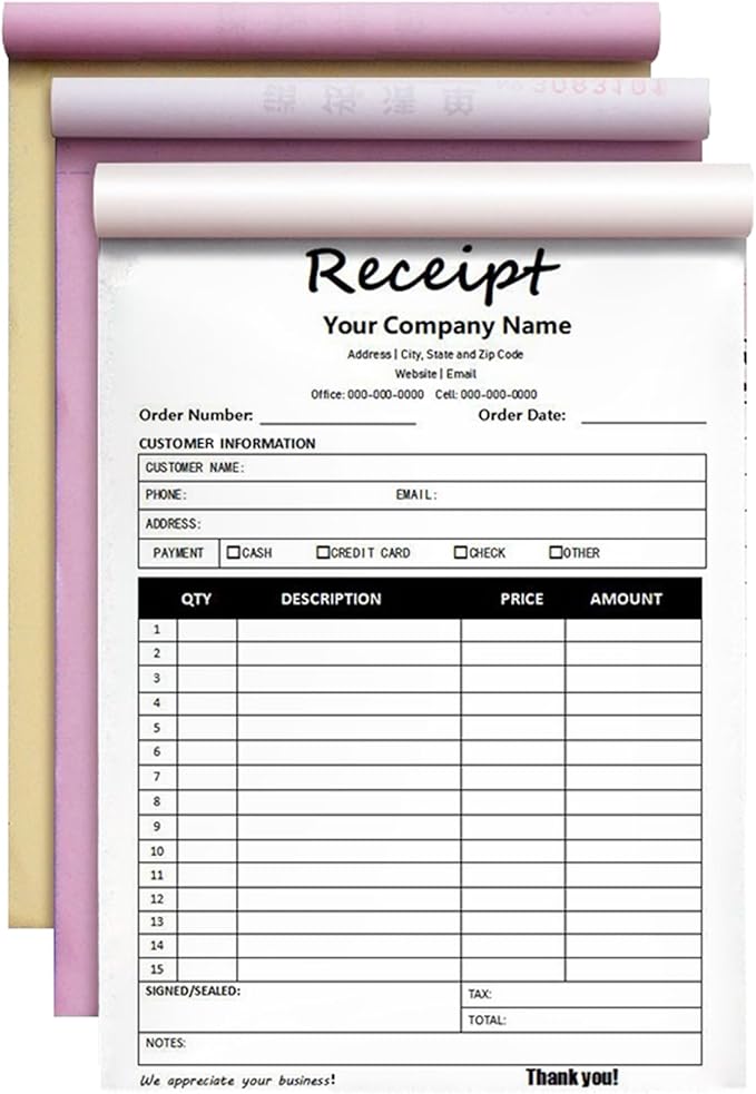 Custom Invoice Book in 3-Part /2-Part Receipt Book - Image 8