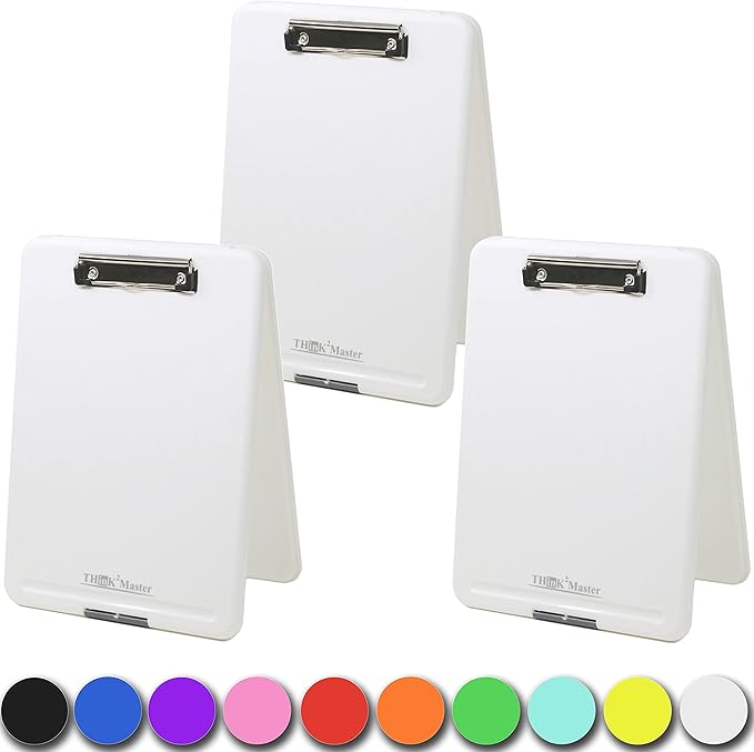 Think2Master White Plastic Storage Clipboard. | 25% Heavier & Sturdier| Heavy by Think2Master