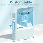 SUNEE 3 Ring Binder 1 Inch 1 Pack, Pastel Blue - Image 7