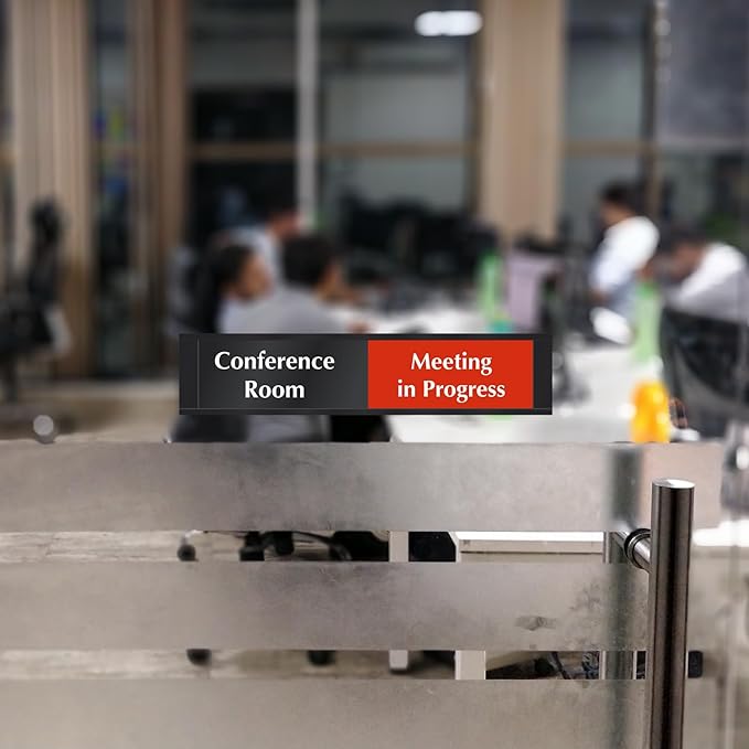 SmartSign Conference Room Door Sign Meeting In Progress/Available Door Slider - Image 7