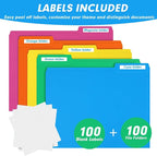 File Folder, RAZCC 100 Pack 1/3 Cut Tab Colored File Folders, File Folder - Image 4