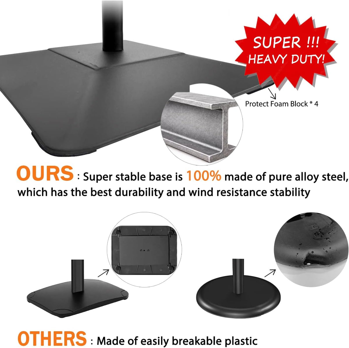 Sign Stand for Display, Weighted Iron Base Heavy Duty Signage Holder