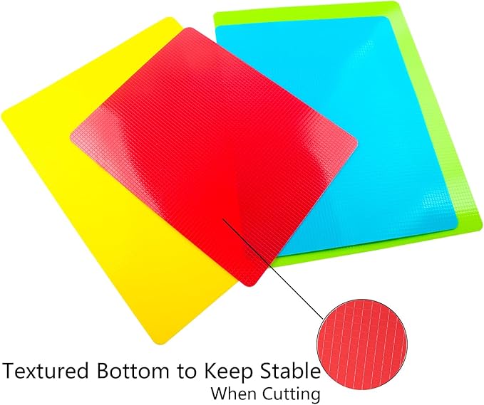 4 Pieces Flexible Cutting Board mats, Plastic Cutting Boards - Image 4