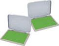 2 Pack Metal Case Stamp Pad Medium Size, Olive Green Color by ZIGEL
