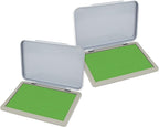 2 Pack Metal Case Stamp Pad Medium Size, Olive Green Color by ZIGEL