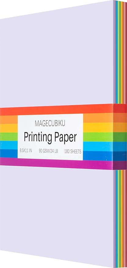 Colored Copy&Print Paper 8.5X11 Inches, 180 Sheets 9 Colors Rainbow A4 Printer - Image 7