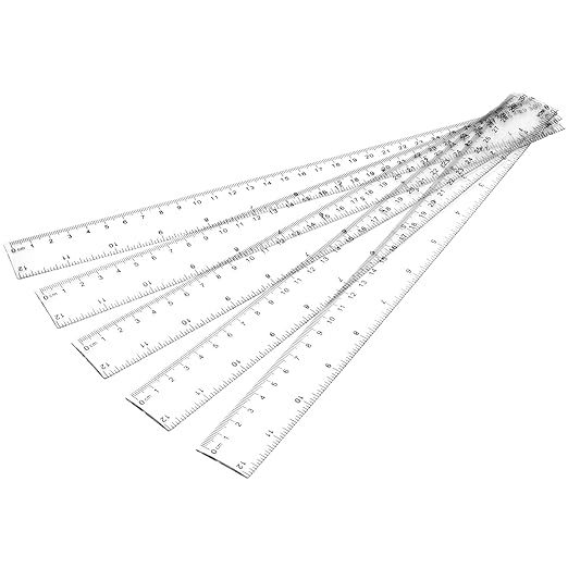KEILEOHO 200 Pack 12 Inch Clear Plastic Ruler, Bulk Standard/Metric Straight - Image 8